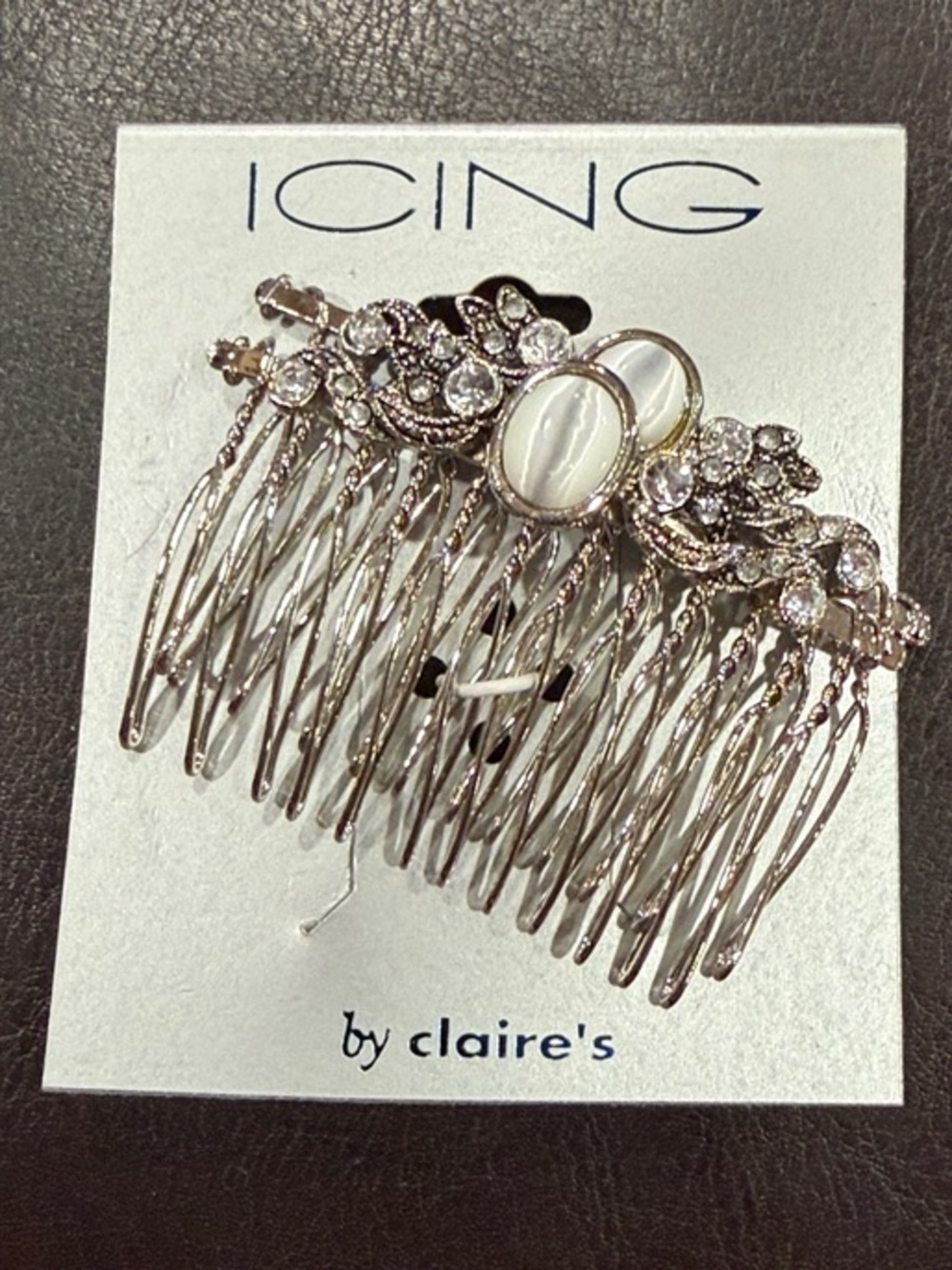 Icing by Claire’s Silver Crystal Decorative Hair Combs New old stock from 2000s